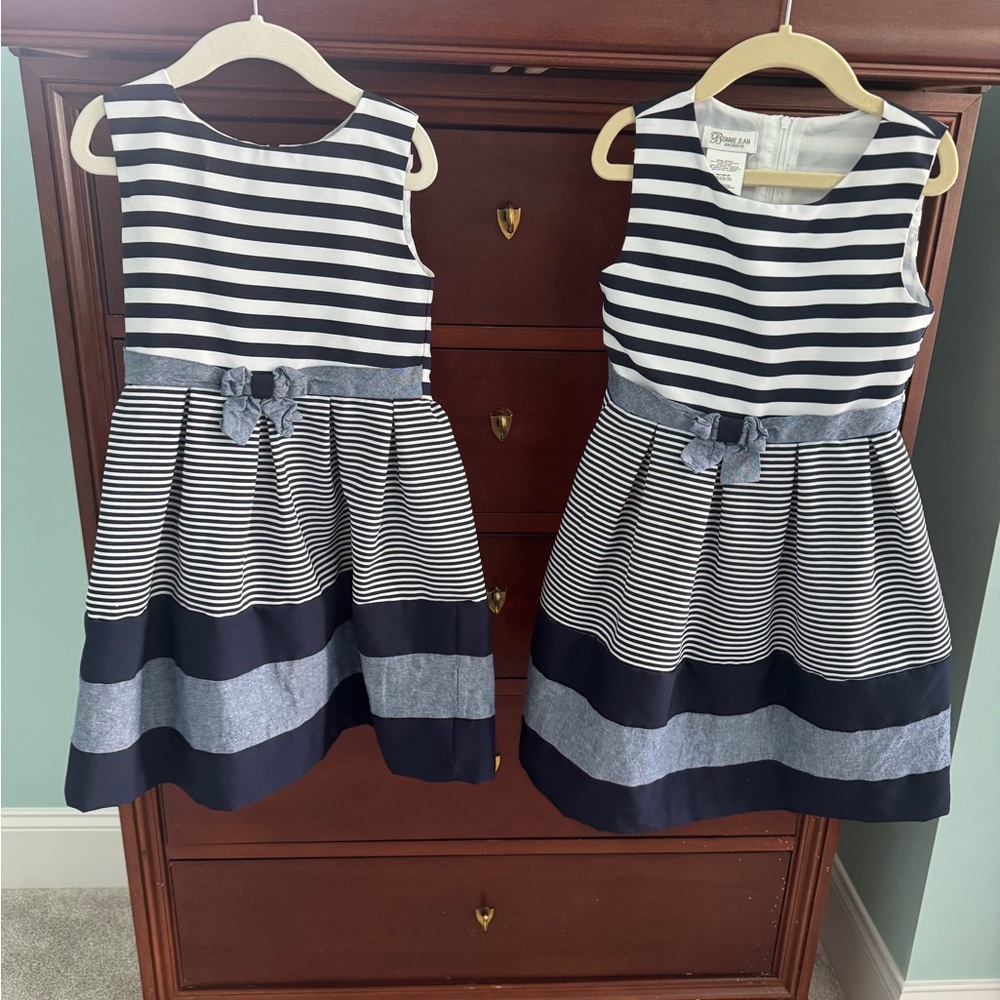 Navy and White Striped Kids Dress